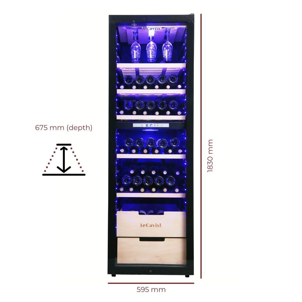 LECAVIST 226 Bottle Wine Cabinet Dual Zone LCS230VN2Z1D - Freestanding - Lecavist