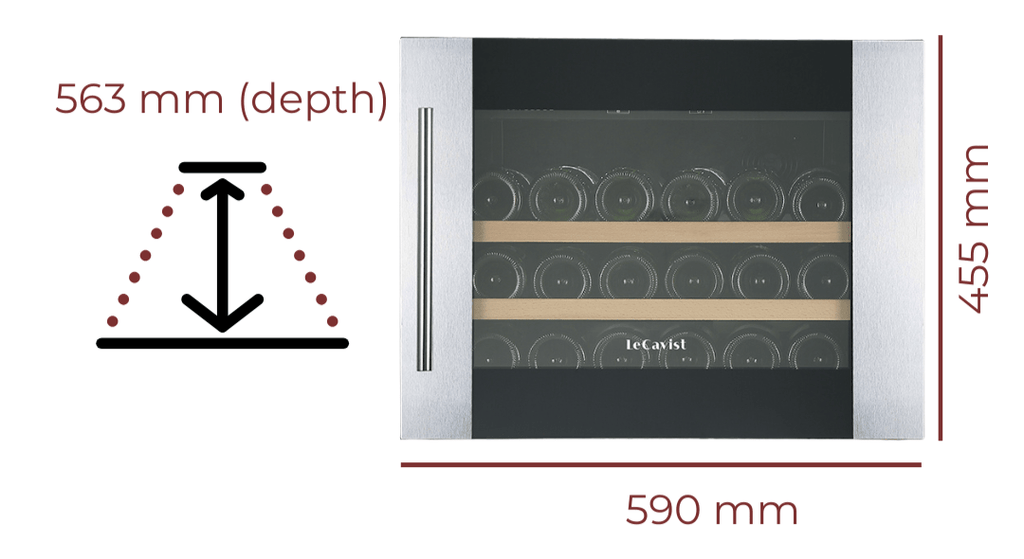 LECAVIST 28 Bottle Built - in Wine Cabinet Single Zone TAS28VXBI - Built - In - Lecavist