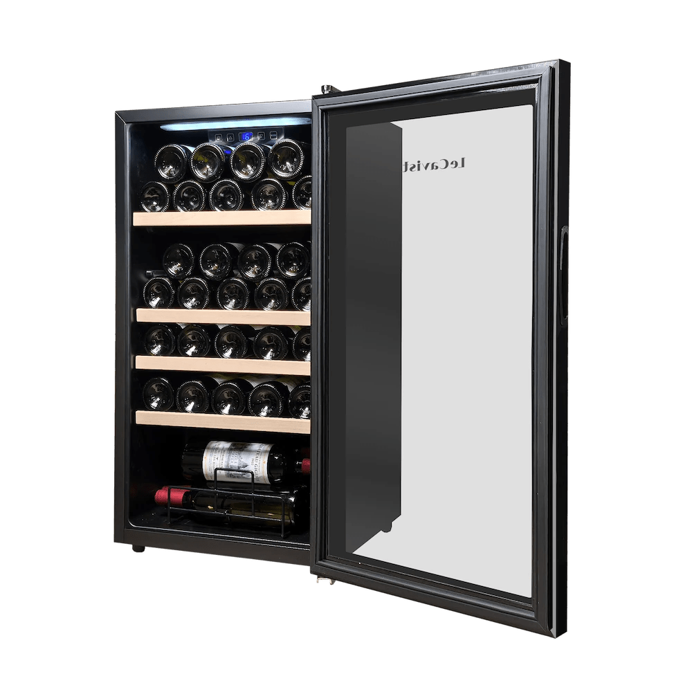 LECAVIST 33 Bottle Wine Cabinet Single Zone Black LEK33PV - Freestanding - Lecavist