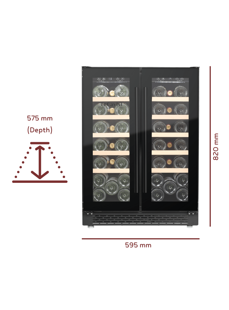 LECAVIST 40 Bottle Wine Cabinet Dual Zone LJ40VN2Z2DBU - Built - In - Lecavist AU