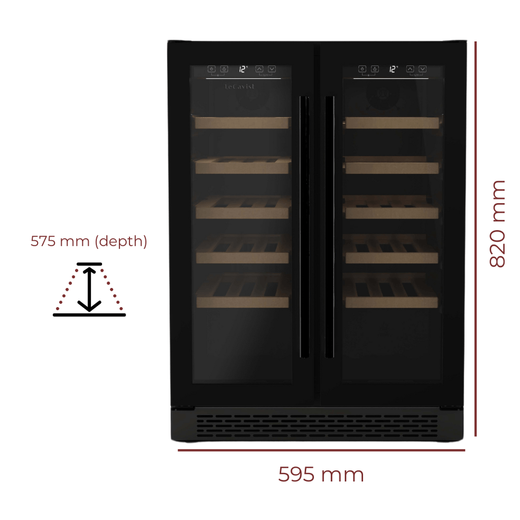 LECAVIST 40 Bottle Wine Cabinet Dual Zone LJ40VN2Z2DBU - Built - In - Lecavist