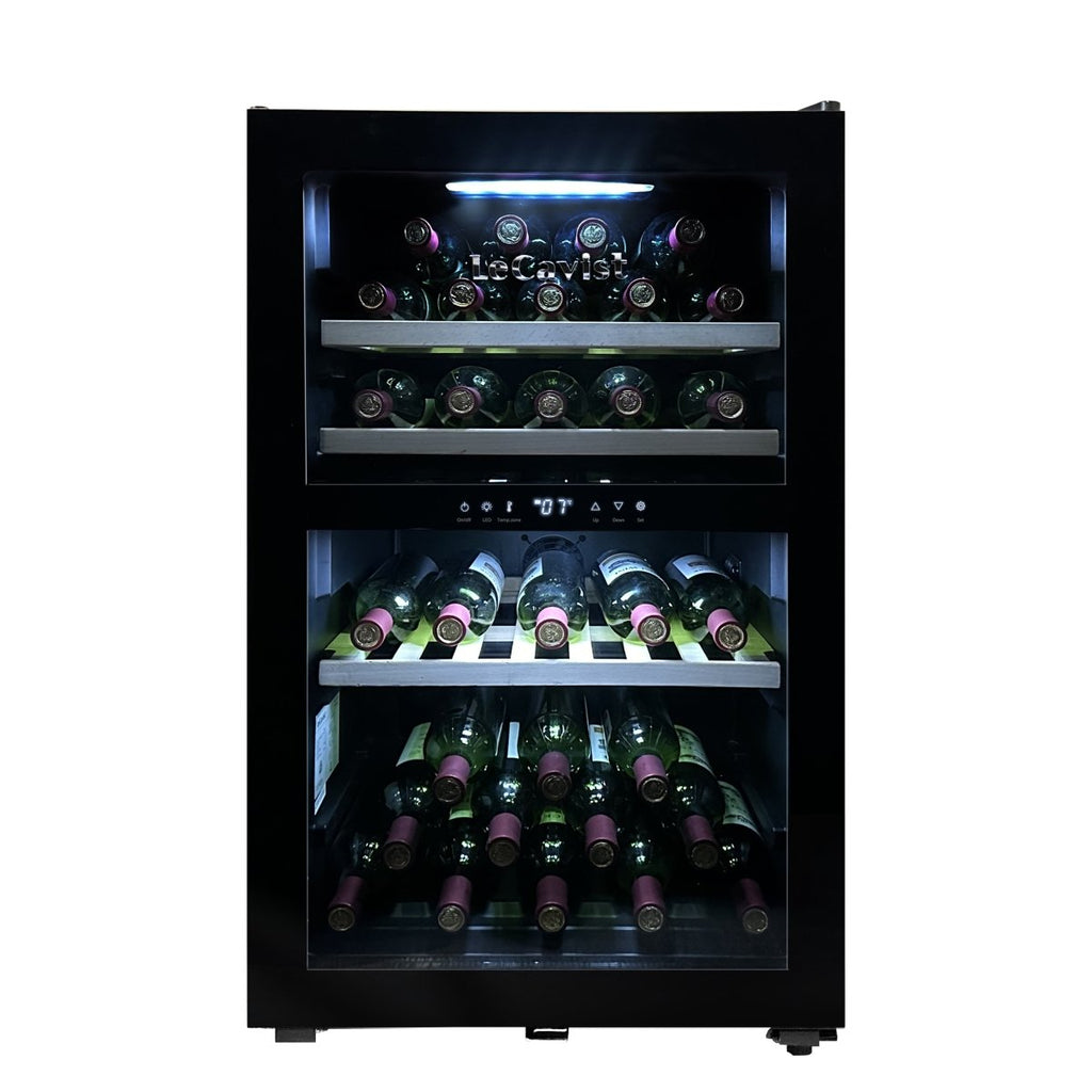 LECAVIST 56 Bottle Wine Cabinet Dual Zone Black LKS56VN2Z - Freestanding - Lecavist