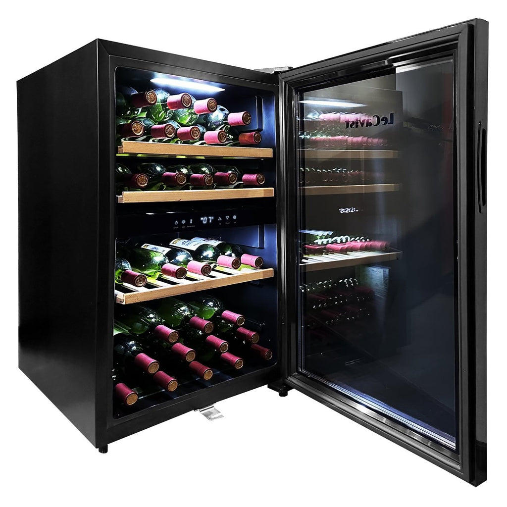 LECAVIST 56 Bottle Wine Cabinet Dual Zone Black LKS56VN2Z - Freestanding - Lecavist