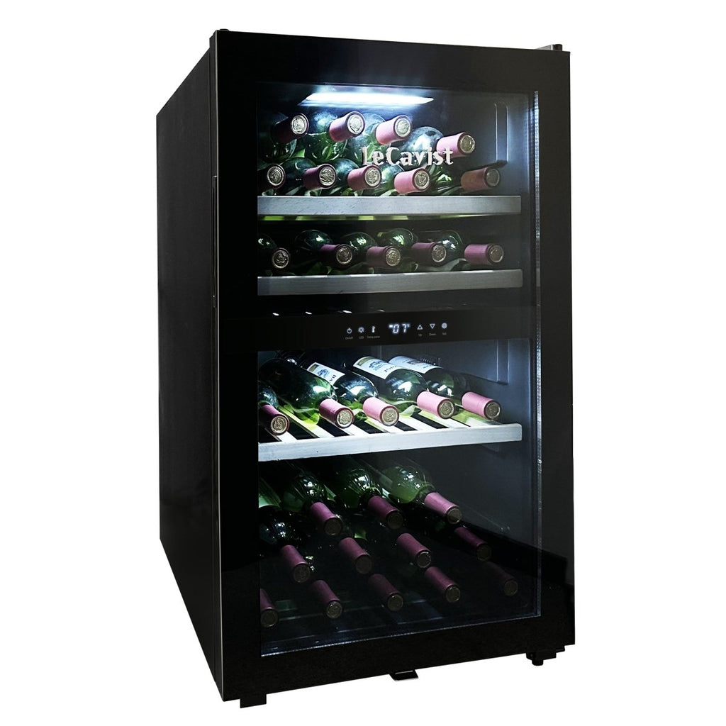 LECAVIST 56 Bottle Wine Cabinet Dual Zone Black LKS56VN2Z - Freestanding - Lecavist