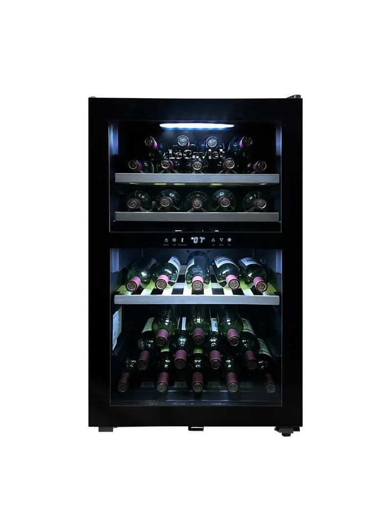LECAVIST 56 Bottle Wine Cabinet Dual Zone Black LKS56VN2Z - Freestanding - Lecavist AU