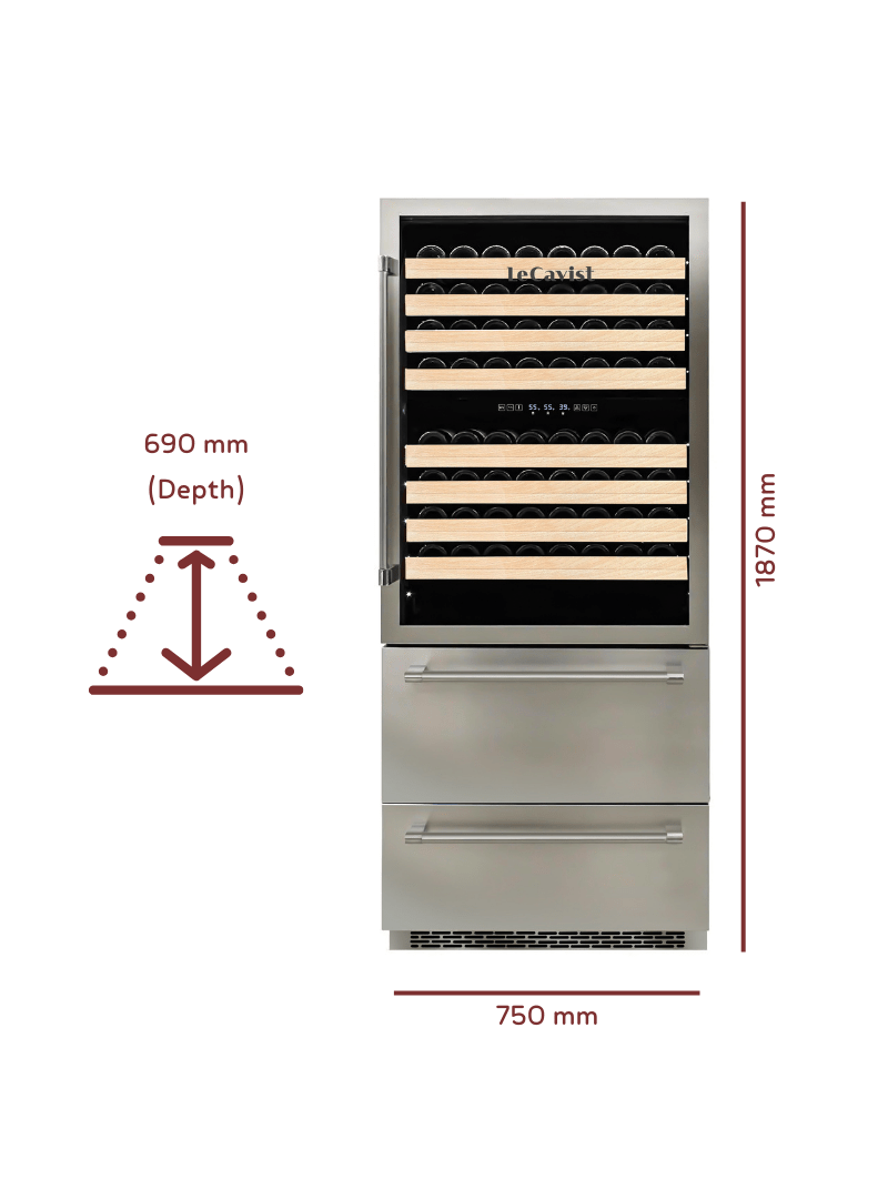 LECAVIST 600L Beverage Center Triple Zone LCS600VX2DP - Built - In - Lecavist AU