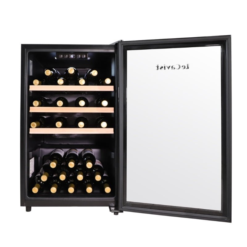 LECAVIST 63 Bottle Wine Cabinet Single Zone Black LKCV63N - Freestanding - Lecavist