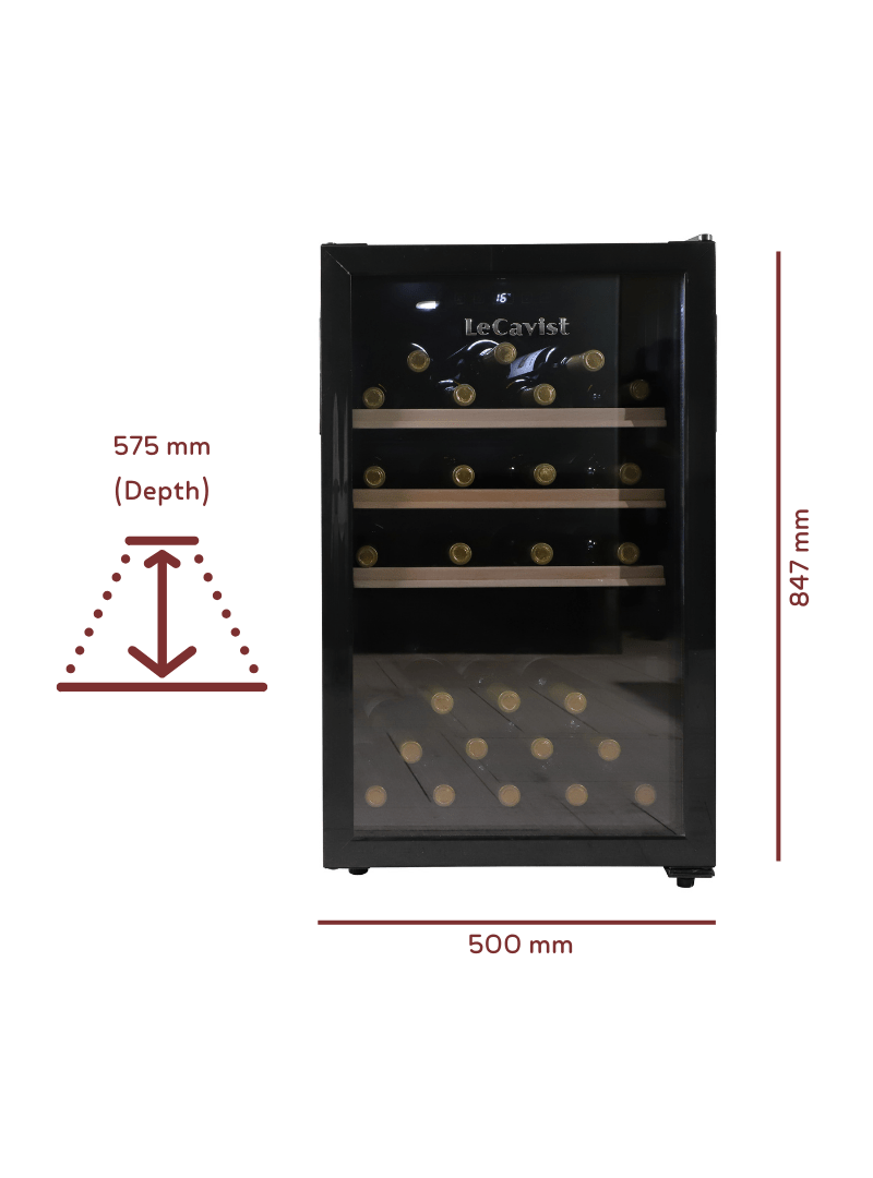 LECAVIST 63 Bottle Wine Cabinet Single Zone Black LKCV63N - Freestanding - Lecavist AU