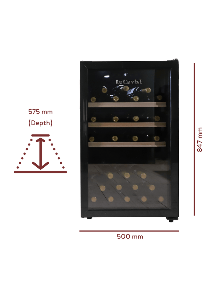 LECAVIST 63 Bottle Wine Cabinet Single Zone Black LKCV63N - Freestanding - Lecavist AU