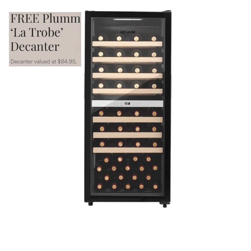 LECAVIST 77 Bottle Wine Cabinet Dual Zone Black LEK1052ZPVFS - Freestanding - Lecavist