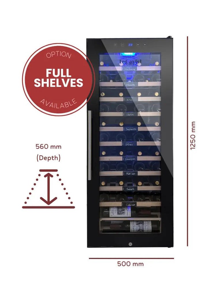 LECAVIST 97 Bottle Wine Cabinet Single Zone Black LCS100VN - Freestanding - Lecavist AU
