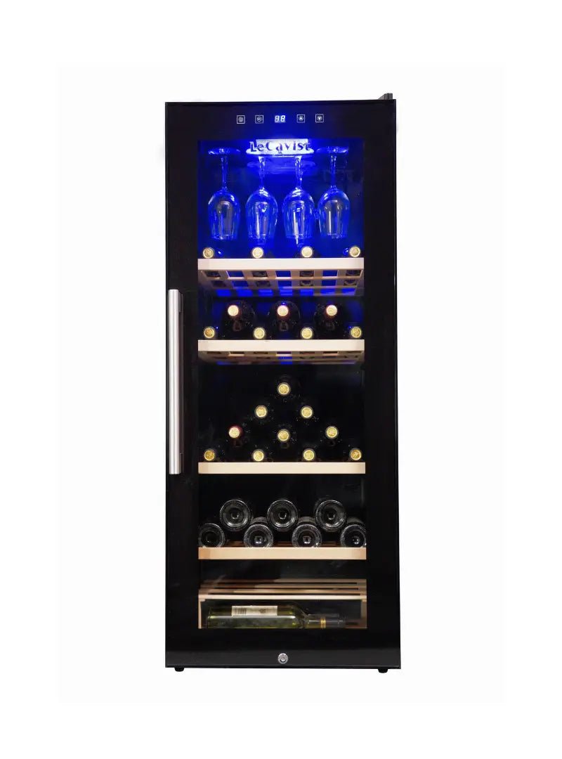 LECAVIST 97 Bottle Wine Cabinet Single Zone Black LCS100VN - Freestanding - Lecavist AU