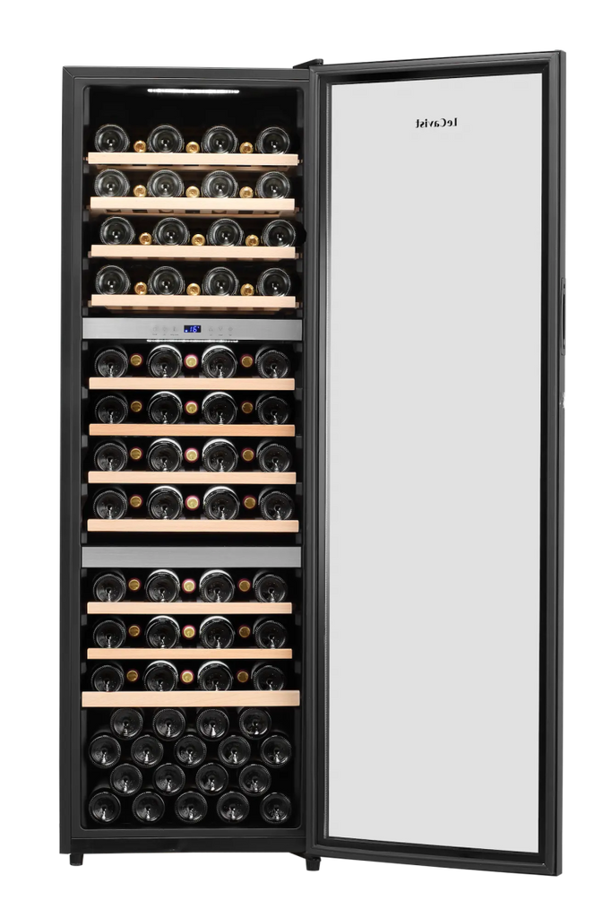 LECAVIST 98 Bottle Wine Cabinet Triple Zone Black LEK1403ZPVFS - Freestanding - Lecavist