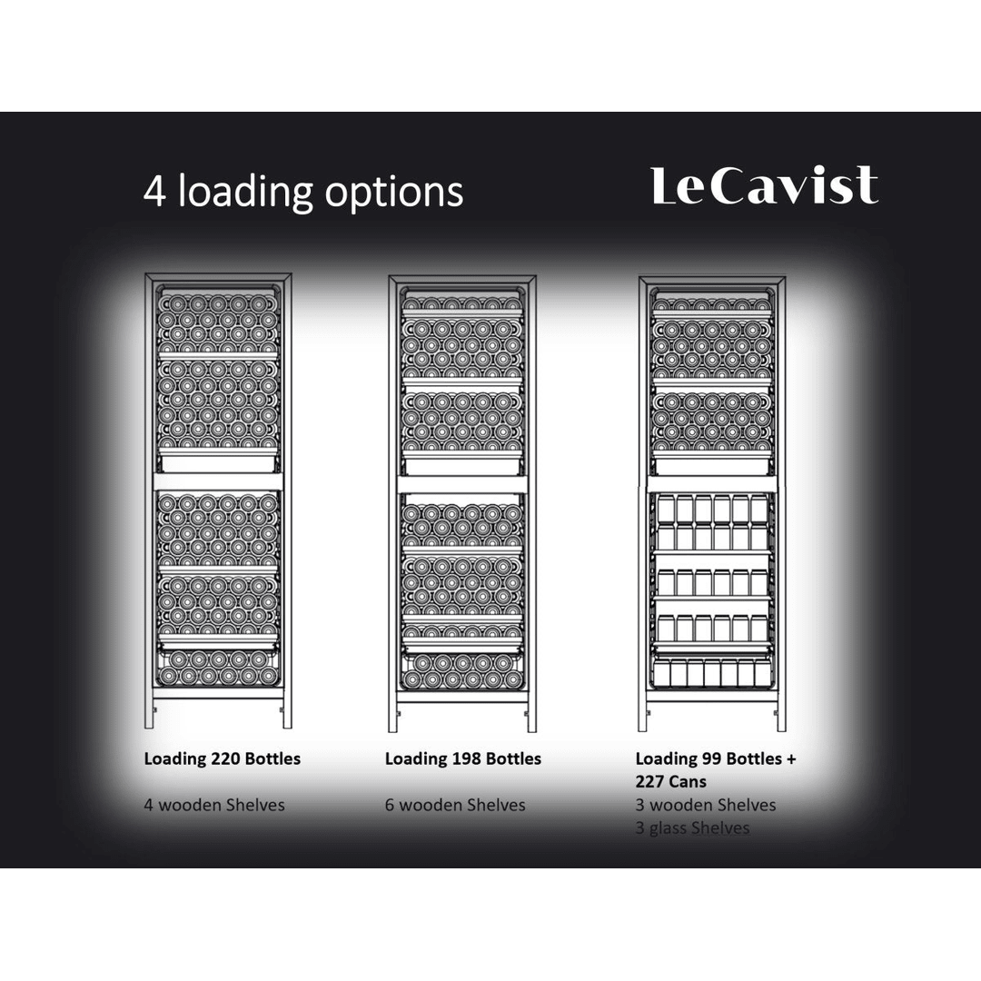 LECAVIST Beverage Centre - 220 Bottle - Dual Zone - Built-in - Black (LCS140VN2Z2D) PRE-ORDER - Built-In - LeCavist Wine Cabinets