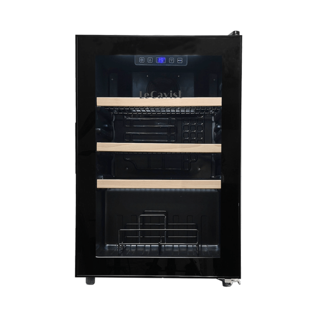PRODUCT: LECAVIST Beverage Fridge - 21 Bottle - Single Zone - Freestanding - Black (LEK21PV) Pre-Order - Freestanding - LeCavist Wine Cabinets