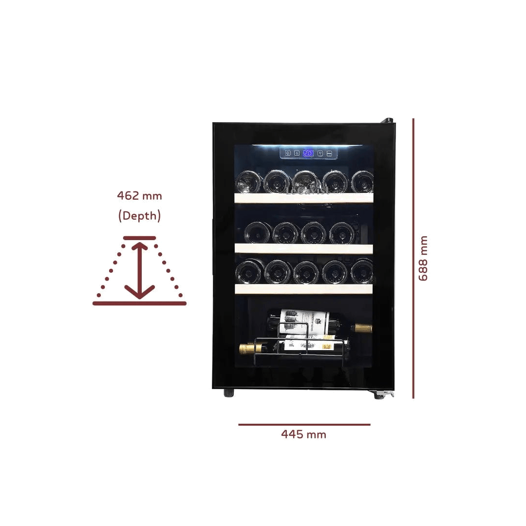 DETAILS: LECAVIST Beverage Fridge - 21 Bottle - Single Zone - Freestanding - Black (LEK21PV) Pre-Order - Freestanding - LeCavist Wine Cabinets