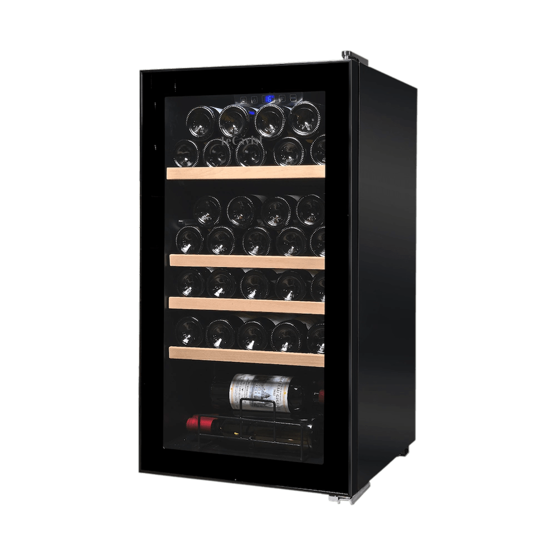 PRODUCT: LECAVIST Beverage Fridge - 33 Bottle - Single Zone - Freestanding - Black (LEK33PV) - Freestanding - LeCavist Wine Cabinets