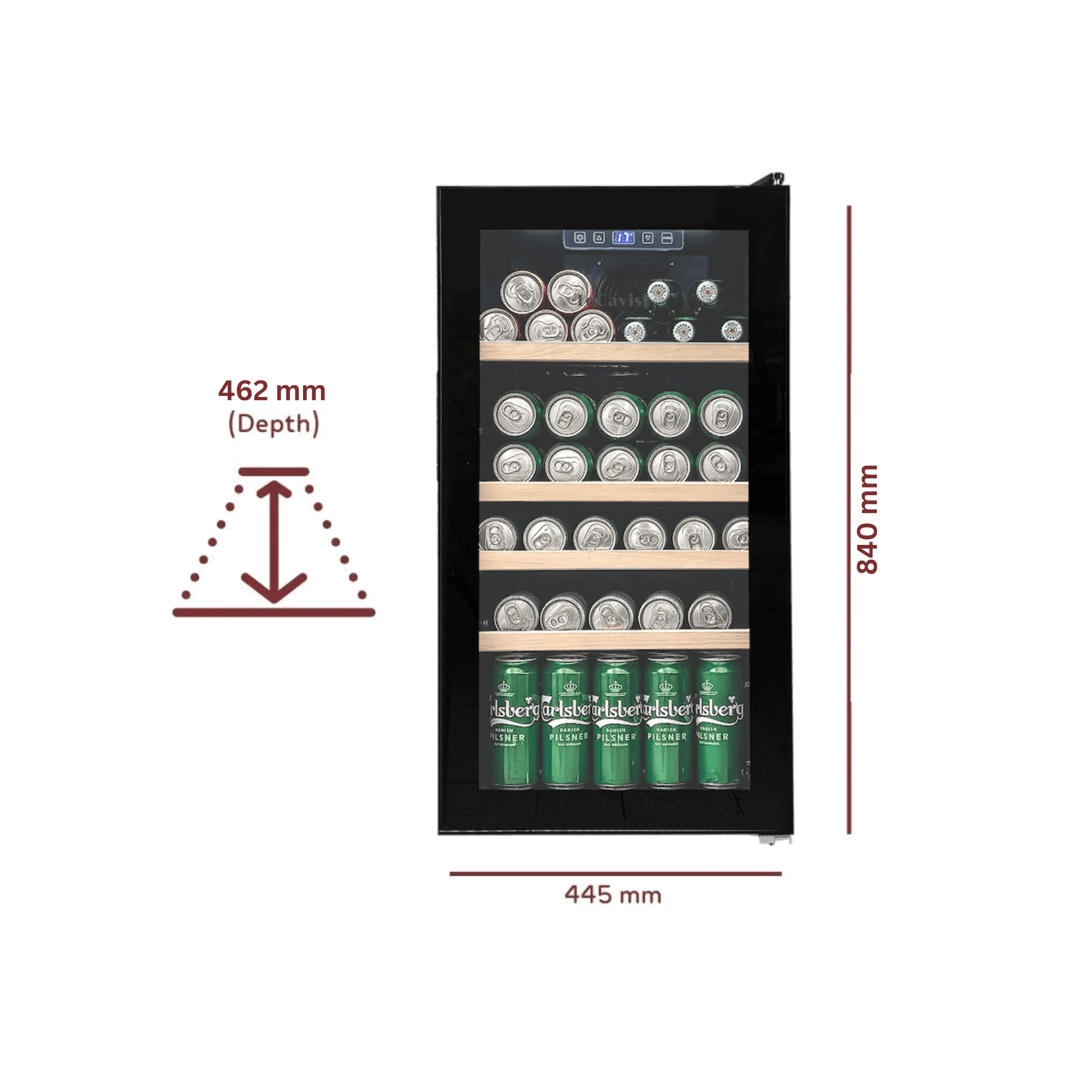 LECAVIST Beverage Fridge - 33 Bottle - Single Zone - Freestanding - Black (LEK33PV) - Freestanding - LeCavist Wine Cabinets
