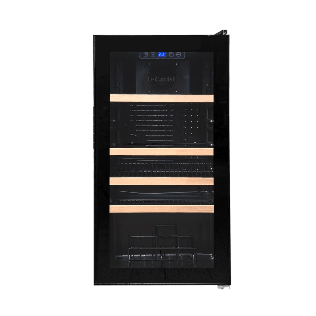 PRODUCT: LECAVIST Beverage Fridge - 33 Bottle - Single Zone - Freestanding - Black (LEK33PV) - Freestanding - LeCavist Wine Cabinets