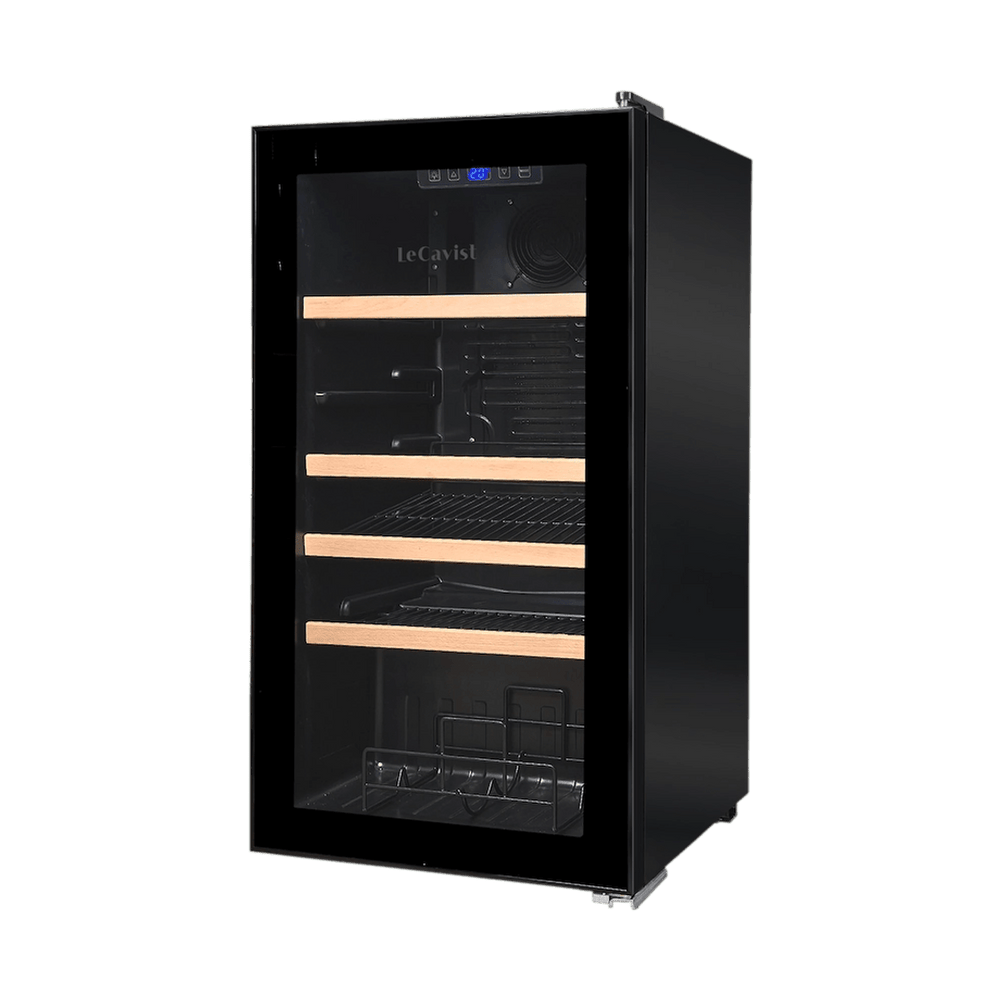PRODUCT: LECAVIST Beverage Fridge - 33 Bottle - Single Zone - Freestanding - Black (LEK33PV) - Freestanding - LeCavist Wine Cabinets