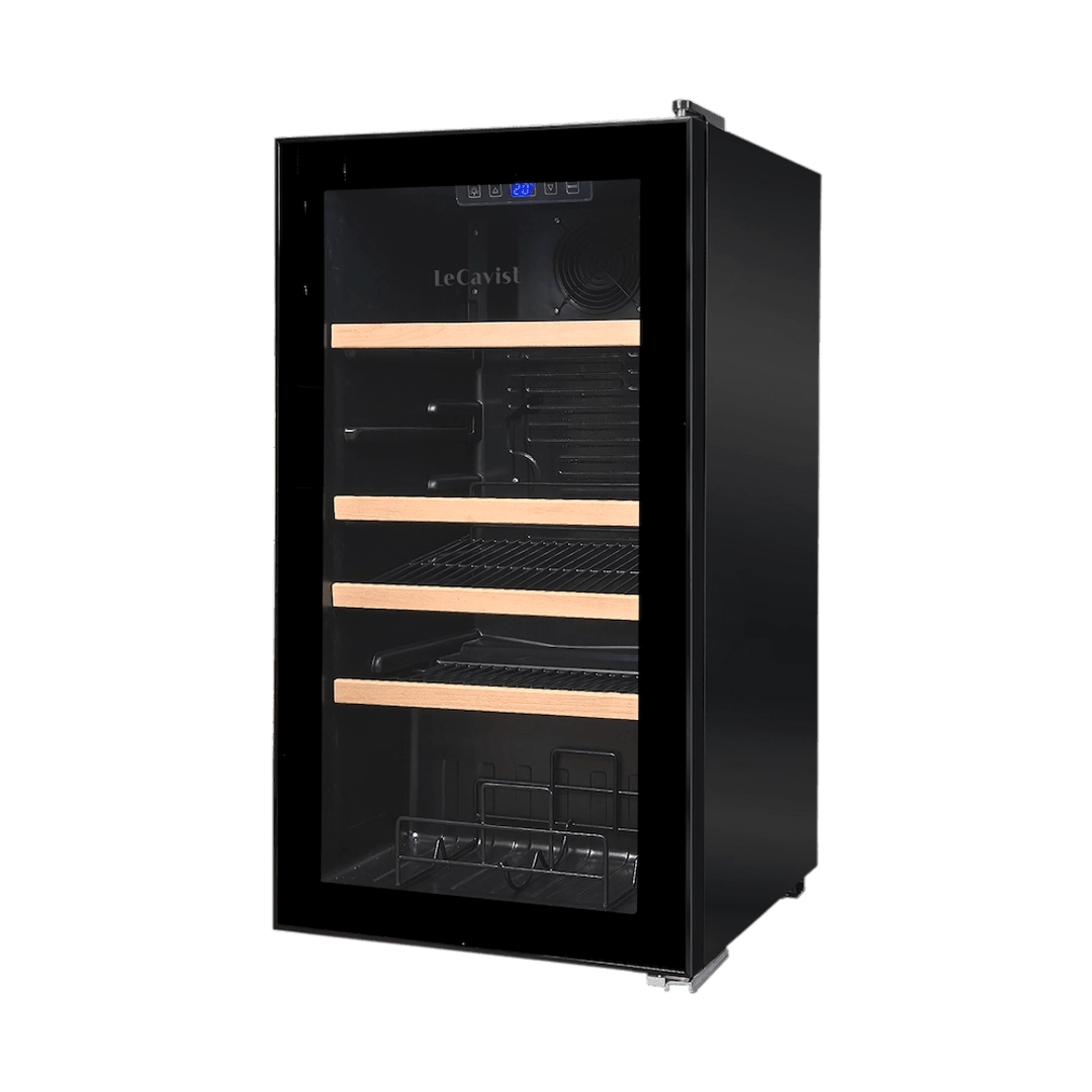 PRODUCT: LECAVIST Beverage Fridge - 33 Bottle - Single Zone - Freestanding - Black (LEK33PV) - Freestanding - LeCavist Wine Cabinets