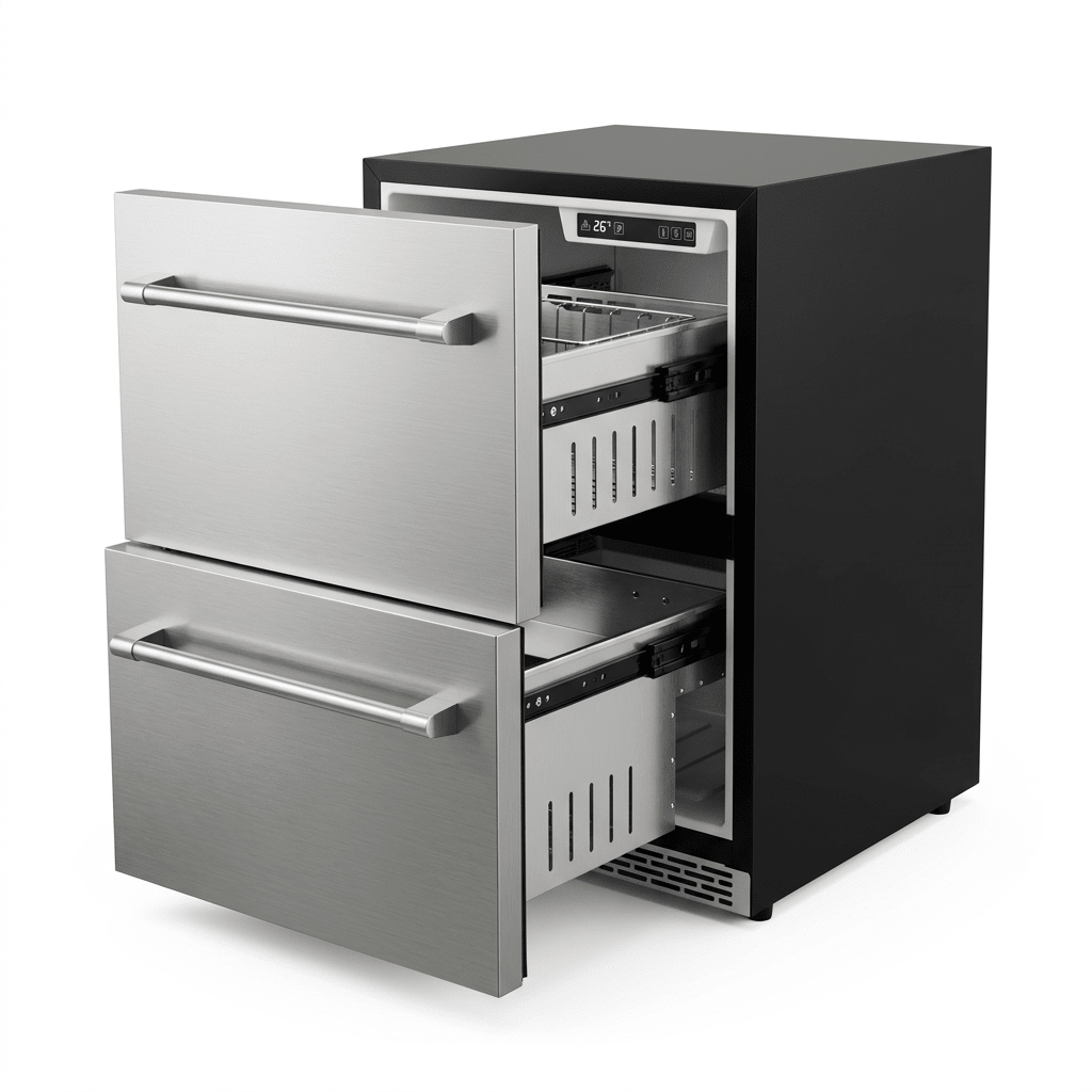 LECAVIST Outdoor Drawer Fridge - Stainless Steel (LCFDOD152X) - Outdoor - LeCavist Wine Cabinets