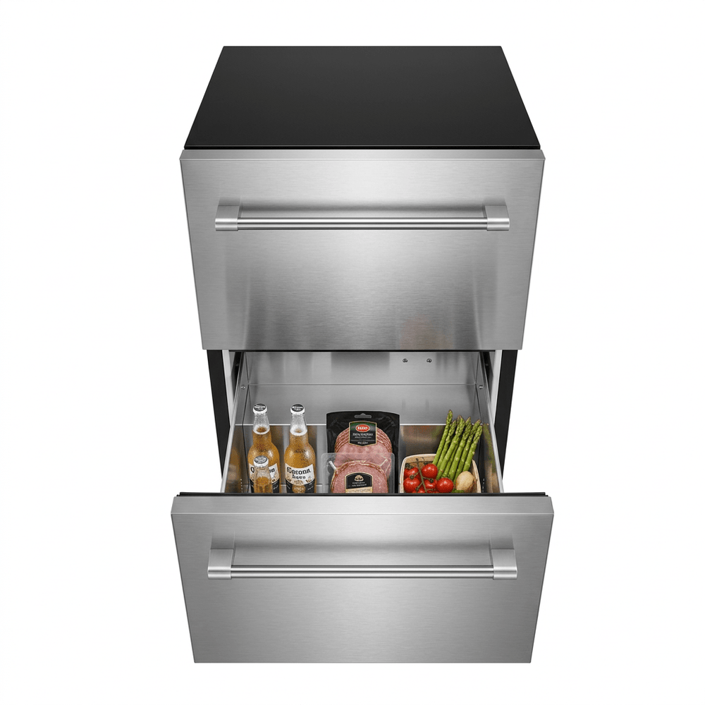 LECAVIST Outdoor Drawer Fridge - Stainless Steel (LCFDOD152X) - Outdoor - LeCavist Wine Cabinets