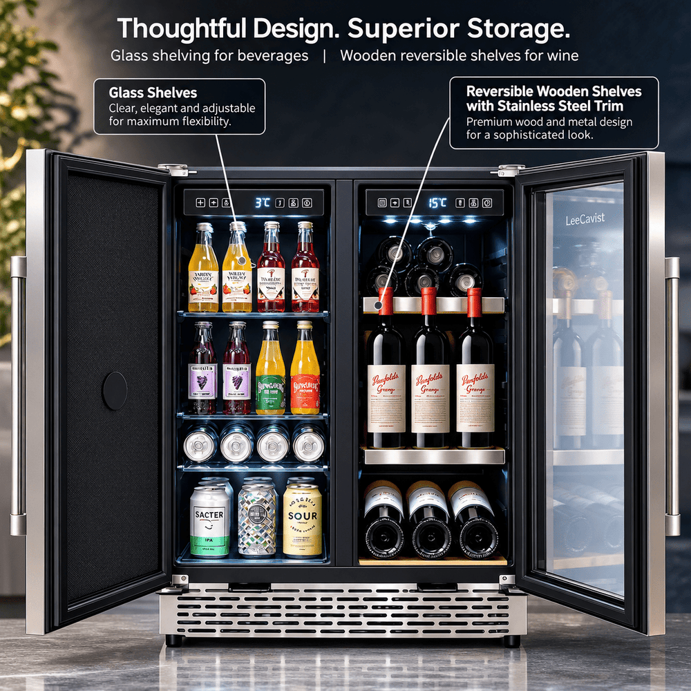 LECAVIST Outdoor Wine & Beverage Cabinet - 60cm - Dual Zone - Stainless Steel (LCSOD126VX2Z) - Outdoor - LeCavist Wine Cabinets