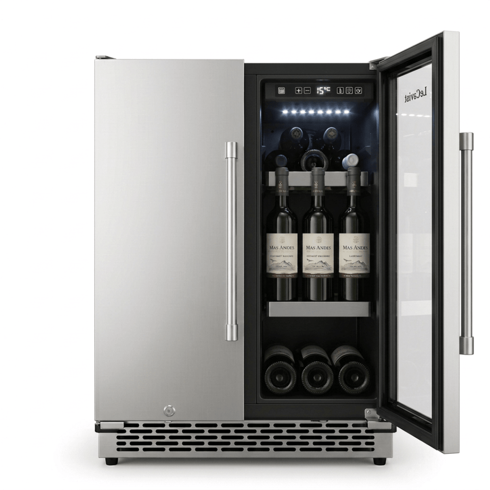 LECAVIST Outdoor Wine & Beverage Cabinet - 60cm - Dual Zone - Stainless Steel (LCSOD126VX2Z) - Outdoor - LeCavist Wine Cabinets
