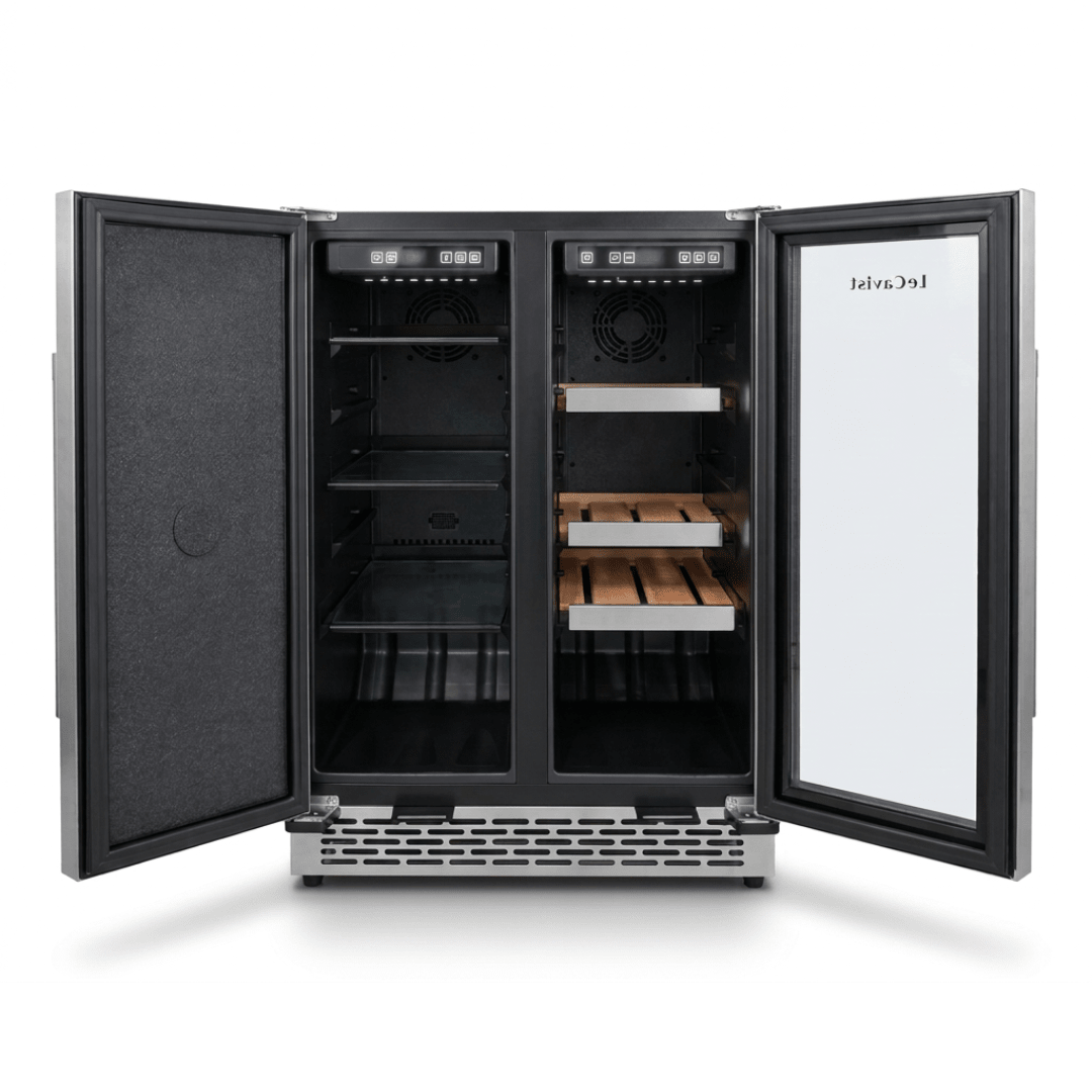 LECAVIST Outdoor Wine & Beverage Cabinet - 60cm - Dual Zone - Stainless Steel (LCSOD126VX2Z) - Outdoor - LeCavist Wine Cabinets