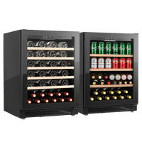 LECAVIST Wine & Beverage Cabinet Duo - 52 Bottle + 140L (LJ52VNBU + LJ140BC) - Dual Zone - Built-in - Black (LJ52140DUO)