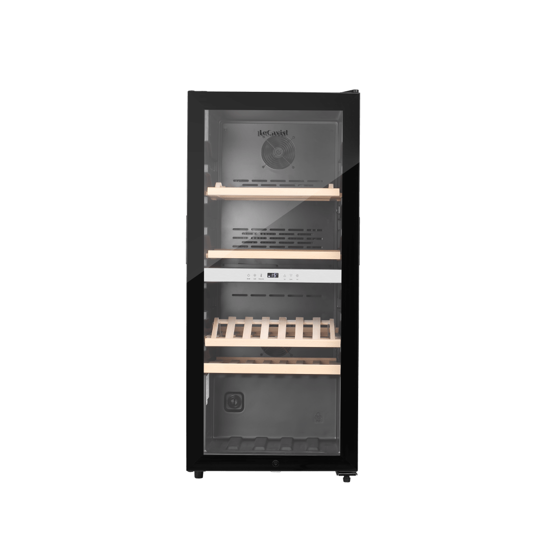 LECAVIST Wine Cabinet - 105 Bottle - Dual Zone - Freestanding - Black (LEK1052ZPV) - Freestanding - Lecavist Wine Cabinets