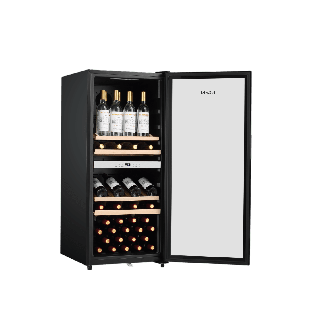 LECAVIST Wine Cabinet - 105 Bottle - Dual Zone - Freestanding - Black (LEK1052ZPV) - Freestanding - LeCavist Wine Cabinets