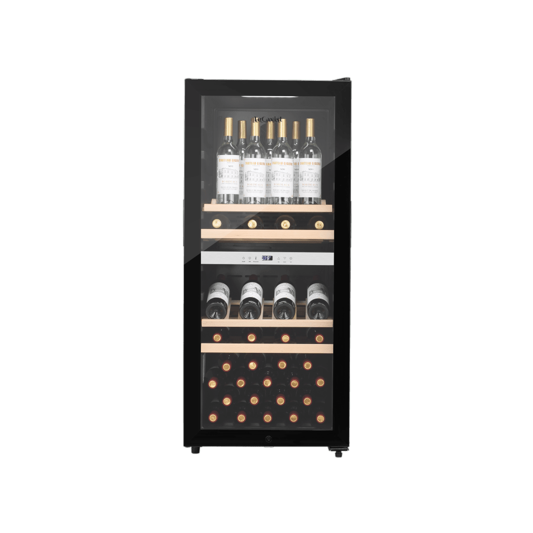 LECAVIST Wine Cabinet - 105 Bottle - Dual Zone - Freestanding - Black (LEK1052ZPV) - Freestanding - LeCavist Wine Cabinets