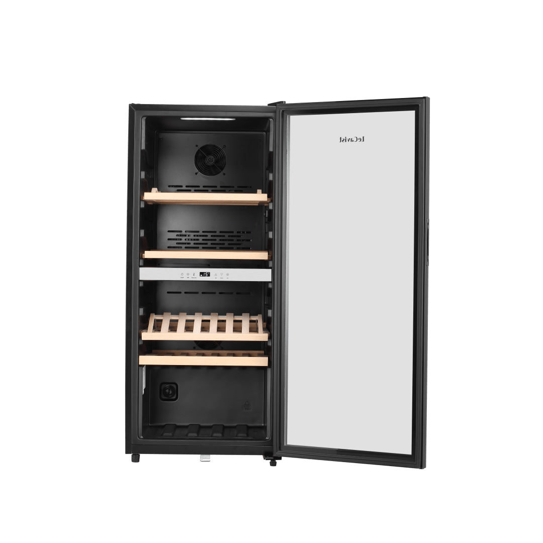 LECAVIST Wine Cabinet - 105 Bottle - Dual Zone - Freestanding - Black (LEK1052ZPV) - Freestanding - Lecavist Wine Cabinets