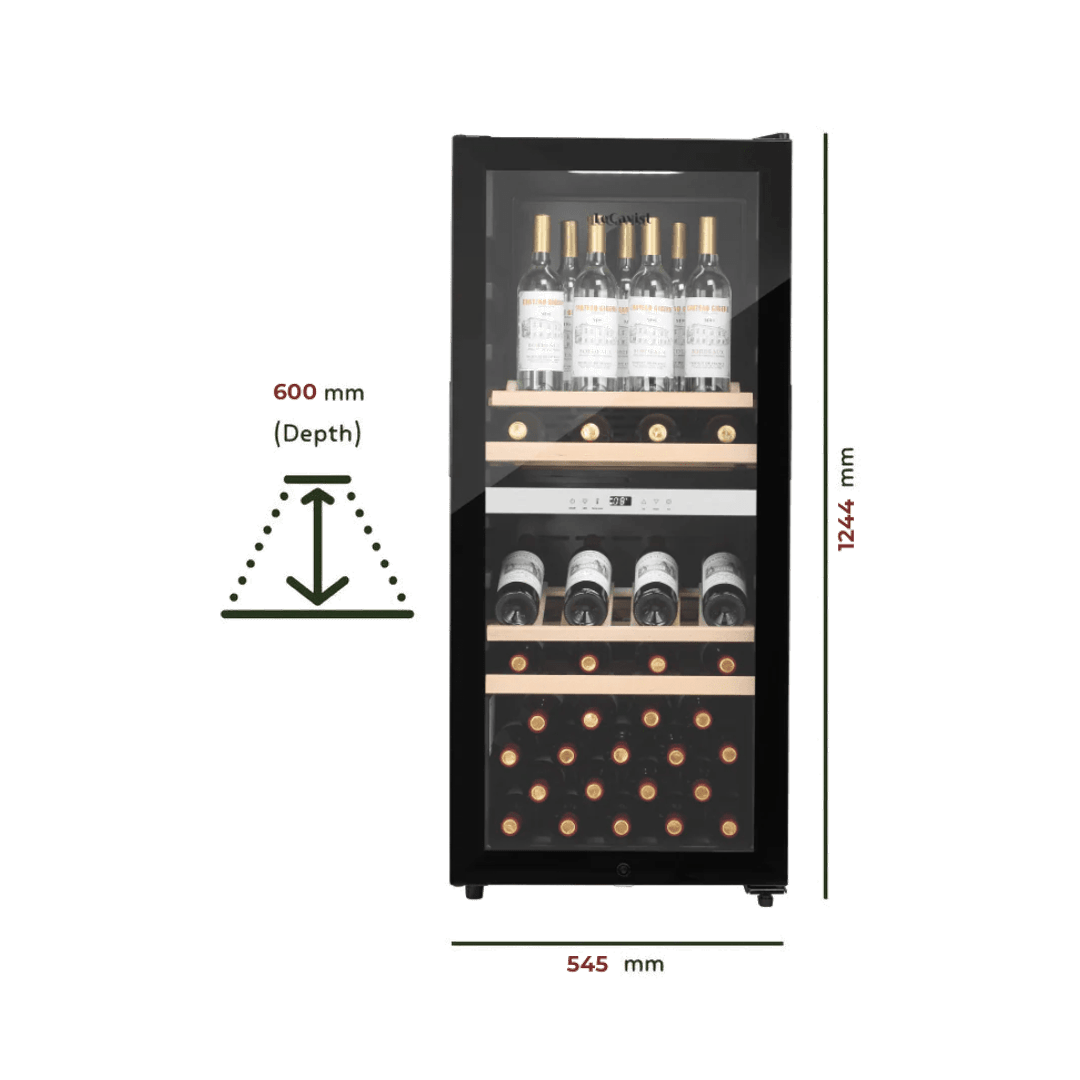 LECAVIST Wine Cabinet - 105 Bottle - Dual Zone - Freestanding - Black (LEK1052ZPV) - Freestanding - LeCavist Wine Cabinets