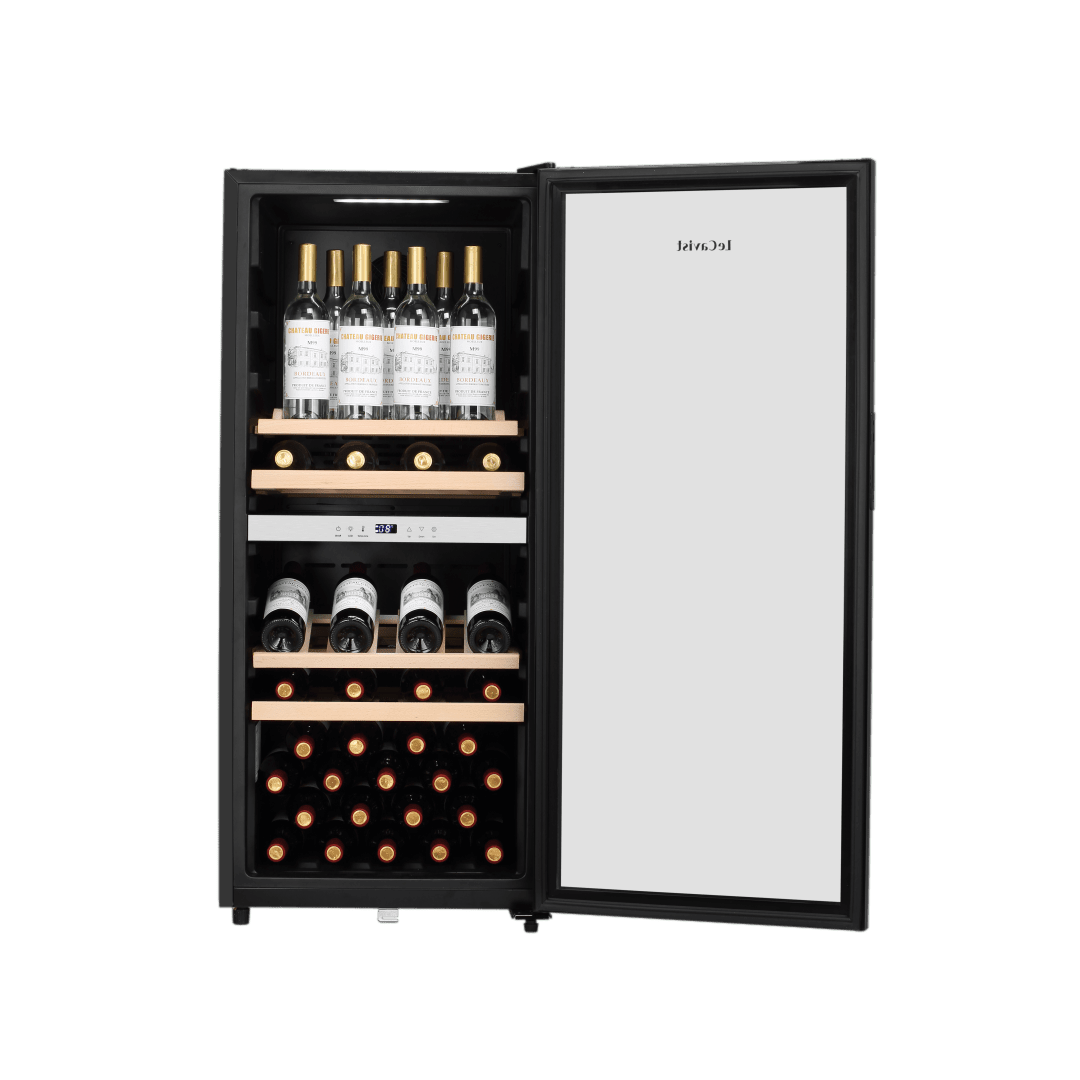 LECAVIST Wine Cabinet - 105 Bottle - Dual Zone - Freestanding - Black (LEK1052ZPV) - Freestanding - LeCavist Wine Cabinets
