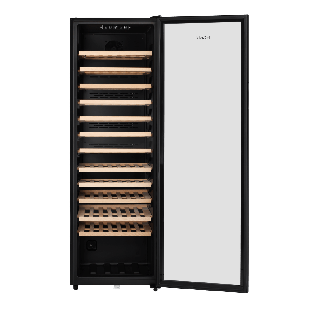 LECAVIST Wine Cabinet - 109 Bottle - Single Zone - Freestanding - Black (LEK168PVFS) - Freestanding - Lecavist Wine Cabinets