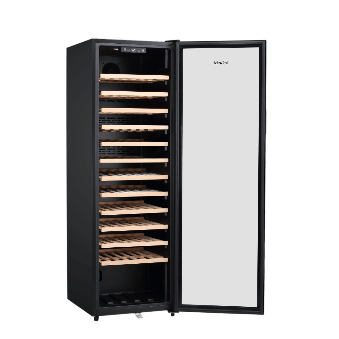 PRODUCT: LECAVIST Wine Cabinet - 109 Bottle - Single Zone - Freestanding - Black (LEK168PVFS) - Freestanding - LeCavist Wine Cabinets