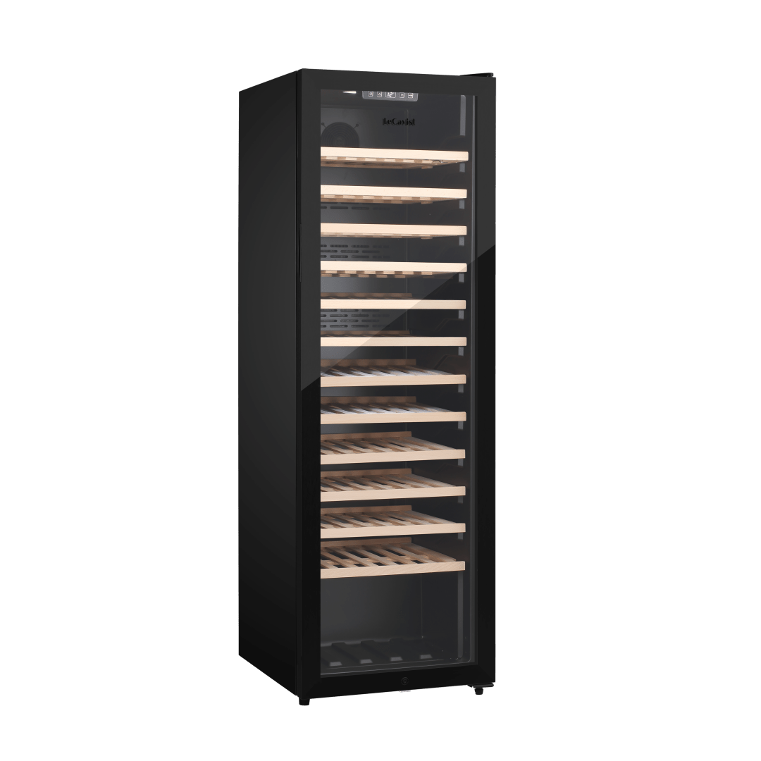 LECAVIST Wine Cabinet - 109 Bottle - Single Zone - Freestanding - Black (LEK168PVFS) - Freestanding - Lecavist Wine Cabinets