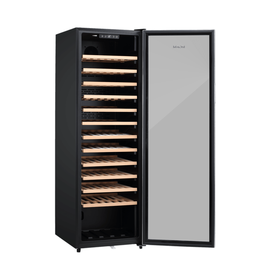 PRODUCT: LECAVIST Wine Cabinet - 109 Bottle - Single Zone - Freestanding - Stainless Steel (LEK168PVXFS) - Freestanding - LeCavist Wine Cabinets