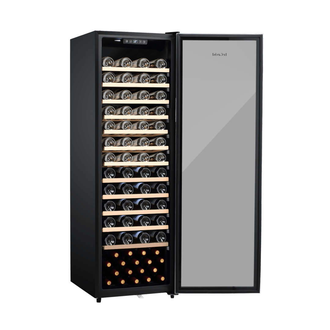 LECAVIST Wine Cabinet - 109 Bottle - Single Zone - Freestanding - Stainless Steel (LEK168PVXFS) - Freestanding - Lecavist Wine Cabinets