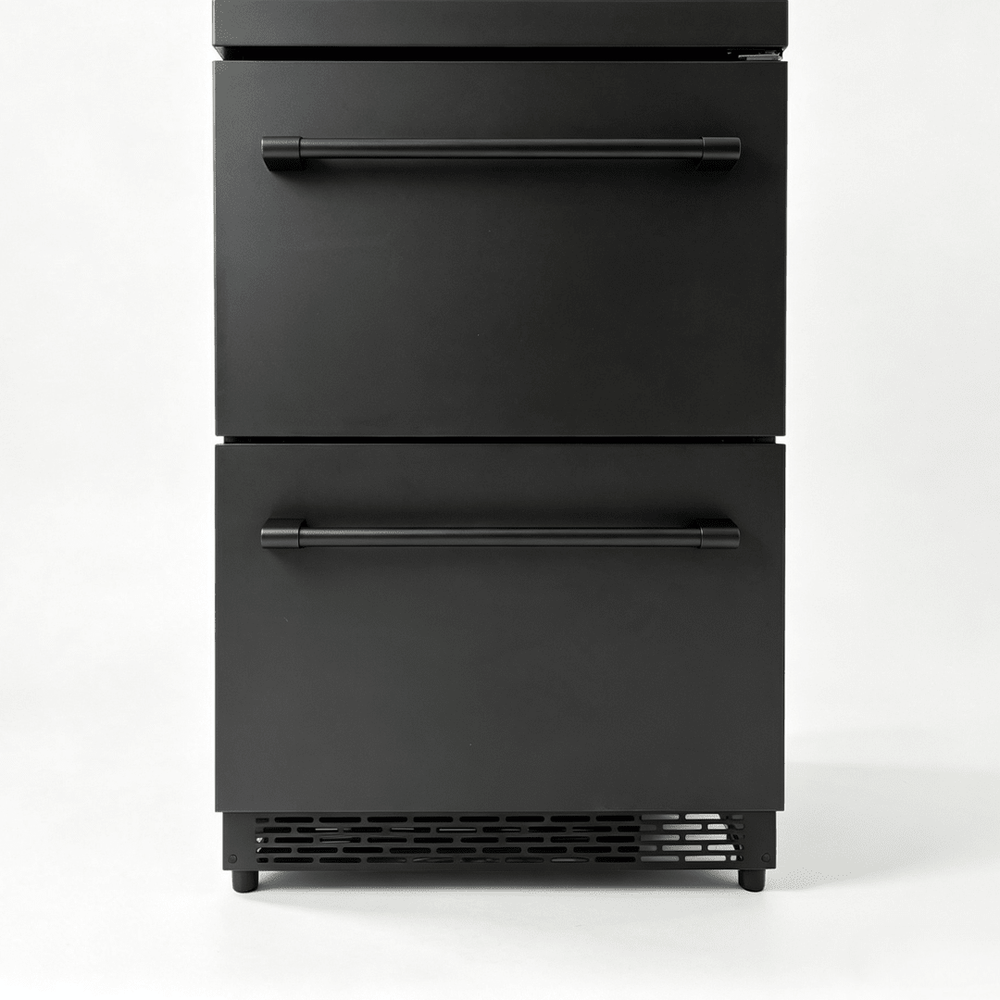 LECAVIST Wine Cabinet - 133 Bottle - Triple Zone with Beverage Drawers - Built-in - Black (LCS458VN2DP) - Built-In - LeCavist Wine Cabinets