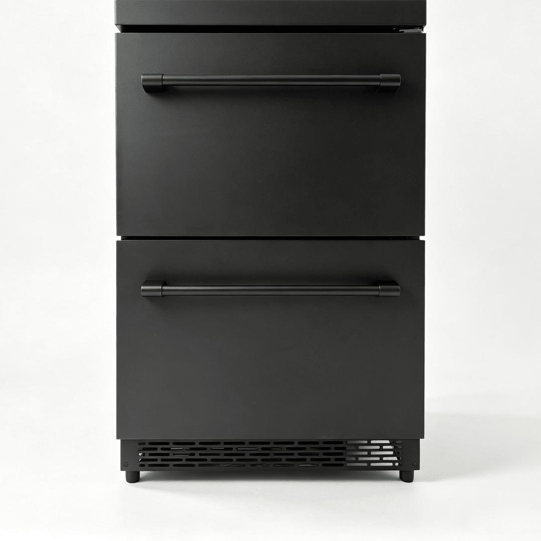 LECAVIST Wine Cabinet - 133 Bottle - Triple Zone with Beverage Drawers - Built-in - Black (LCS458VN2DP) - Built-In - LeCavist Wine Cabinets