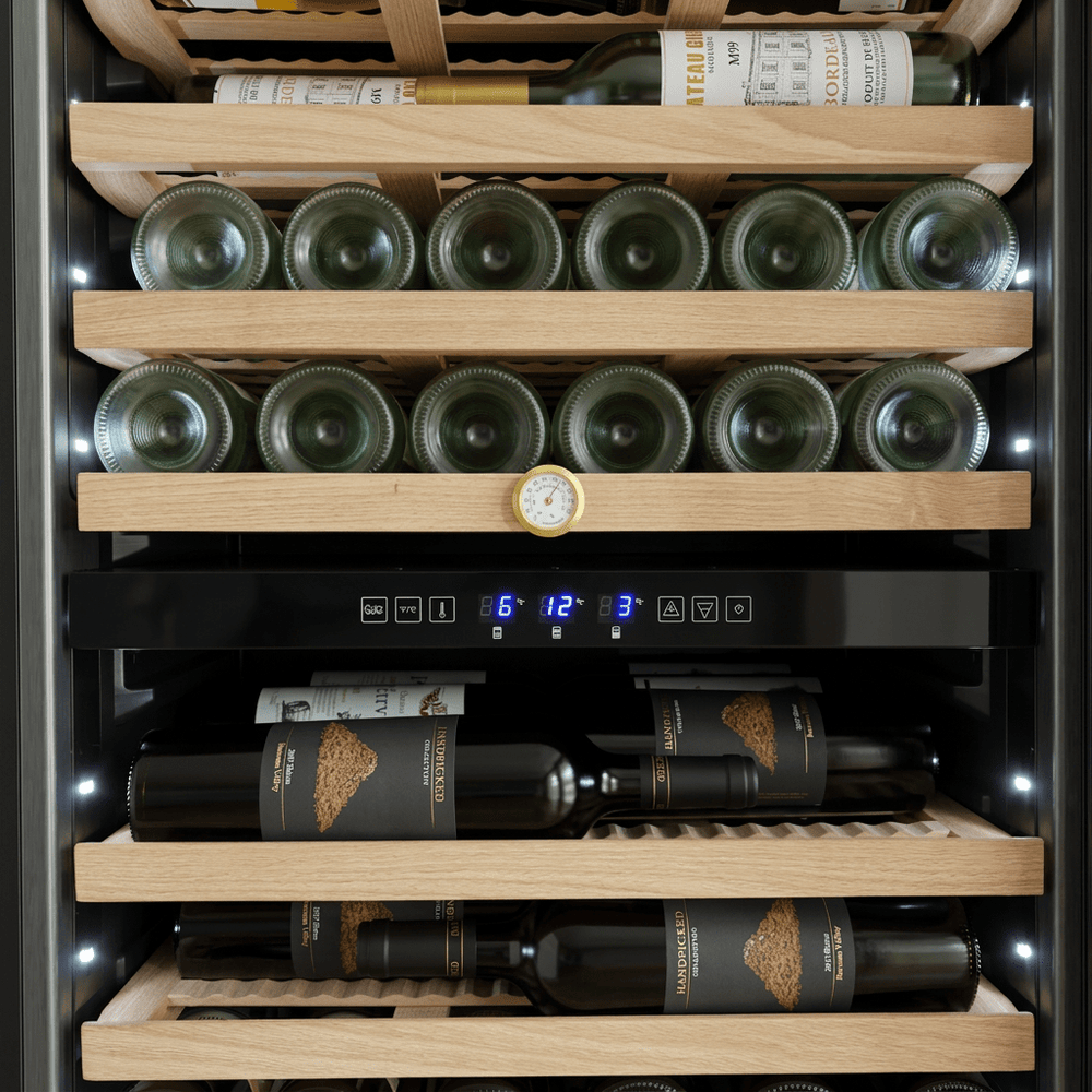 LECAVIST Wine Cabinet - 133 Bottle - Triple Zone with Beverage Drawers - Built-in - Black (LCS458VN2DP) - Built-In - LeCavist Wine Cabinets