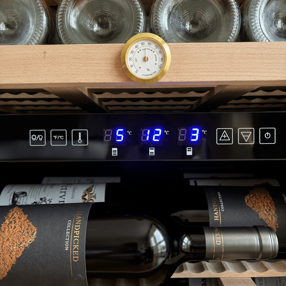 LECAVIST Wine Cabinet - 133 Bottle - Triple Zone with Beverage Drawers - Built-in - Black (LCS458VN2DP) - Built-In - LeCavist Wine Cabinets