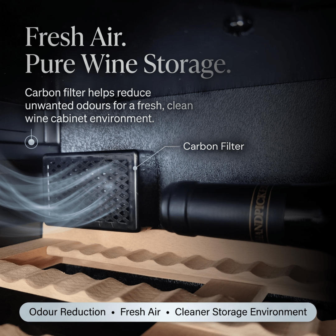LECAVIST Wine Cabinet - 133 Bottle - Triple Zone with Beverage Drawers - Built-in - Black (LCS458VN2DP) - Built-In - LeCavist Wine Cabinets