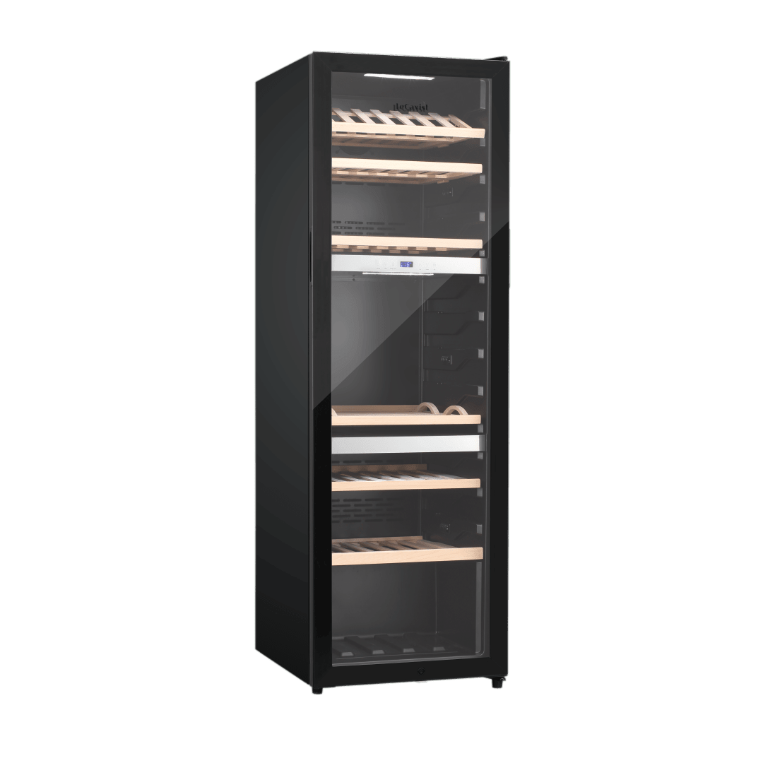 LECAVIST Wine Cabinet - 140 Bottle - Triple Zone - Freestanding - Black (LEK1403ZPV) - Freestanding - LeCavist Wine Cabinets