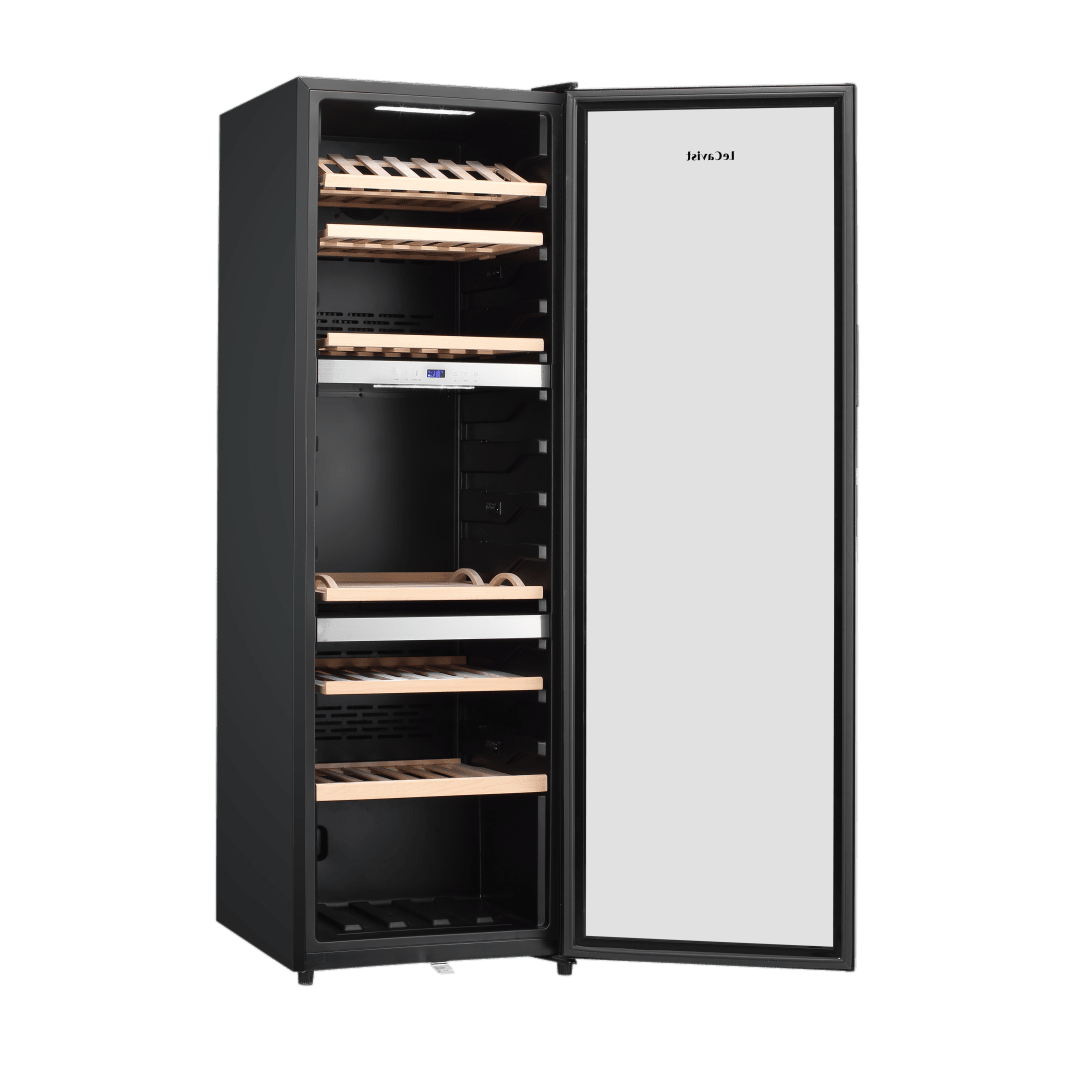 LECAVIST Wine Cabinet - 140 Bottle - Triple Zone - Freestanding - Black (LEK1403ZPV) - Freestanding - LeCavist Wine Cabinets