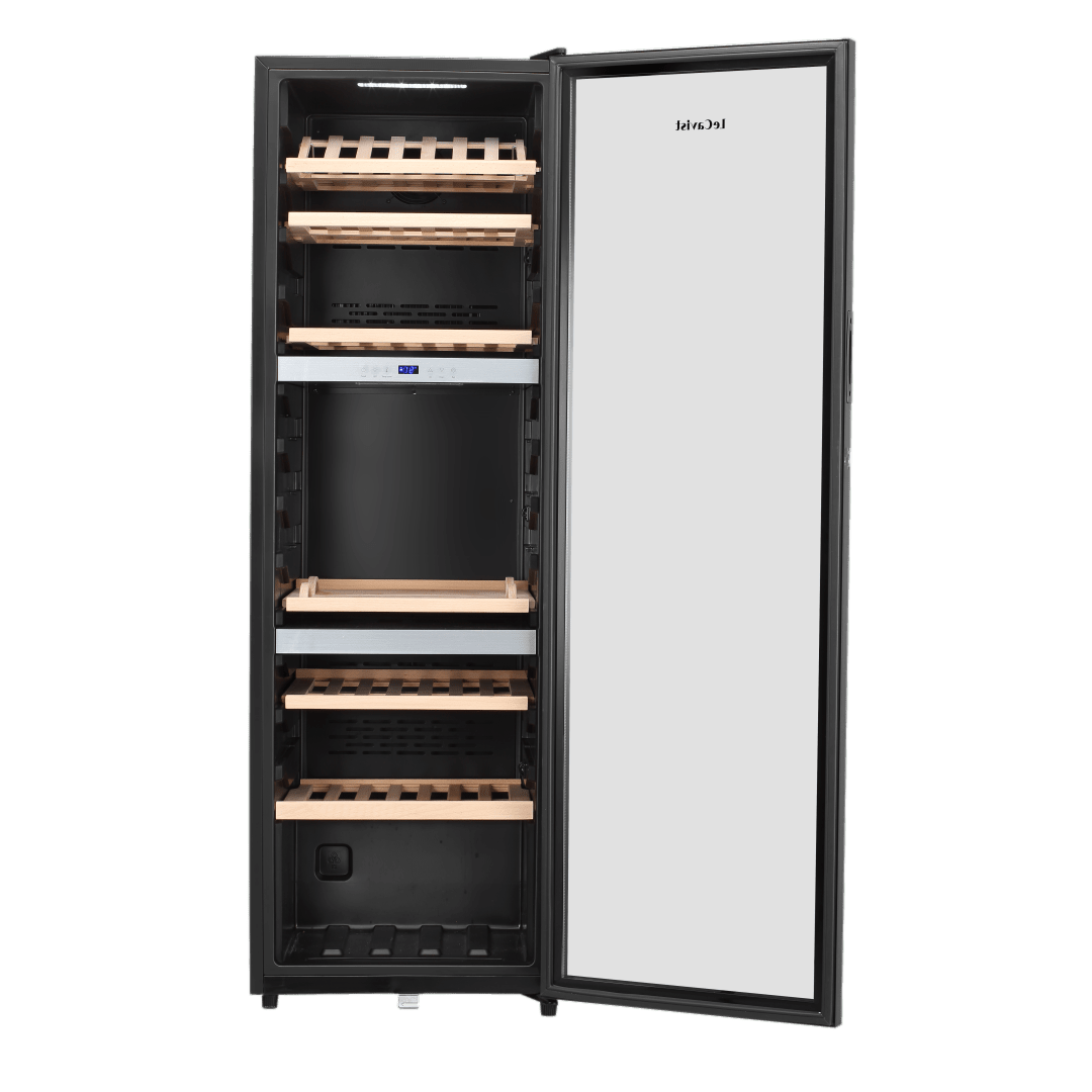 LECAVIST Wine Cabinet - 140 Bottle - Triple Zone - Freestanding - Black (LEK1403ZPV) - Freestanding - LeCavist Wine Cabinets